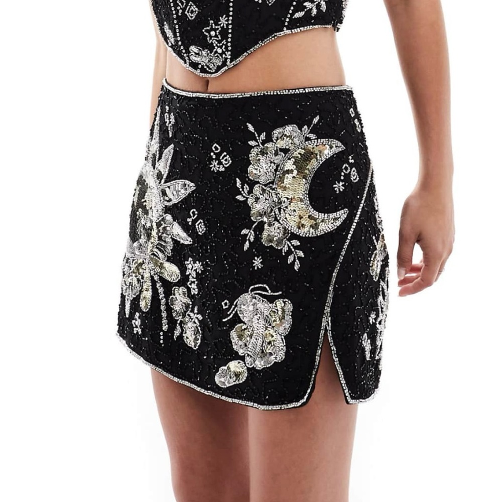 Asos Celestial Embellished Sequin Mini Skirt
